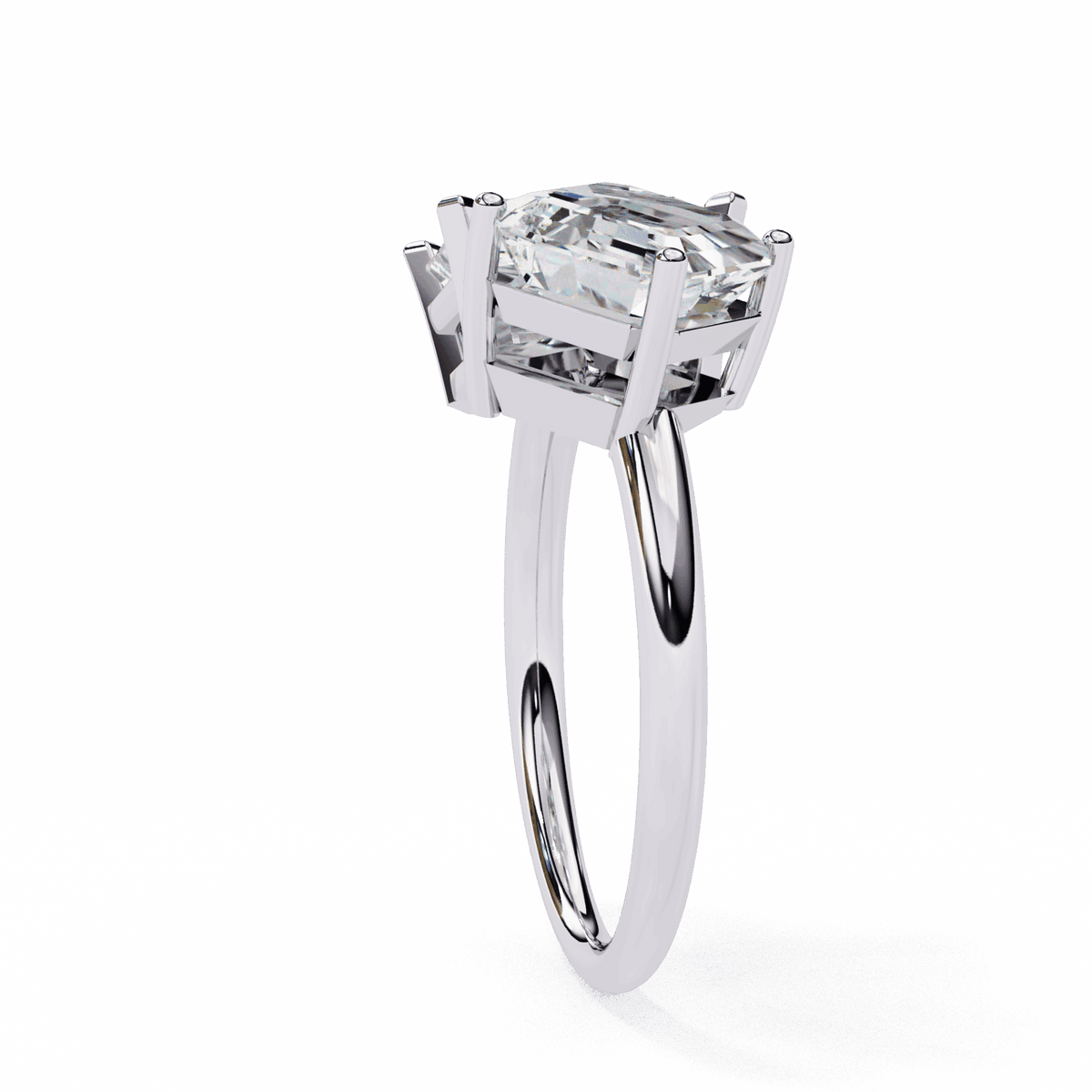 4.25 Carat Radiant and Emerald Toi et Moi Solitaire in Moissanite | House of Estara