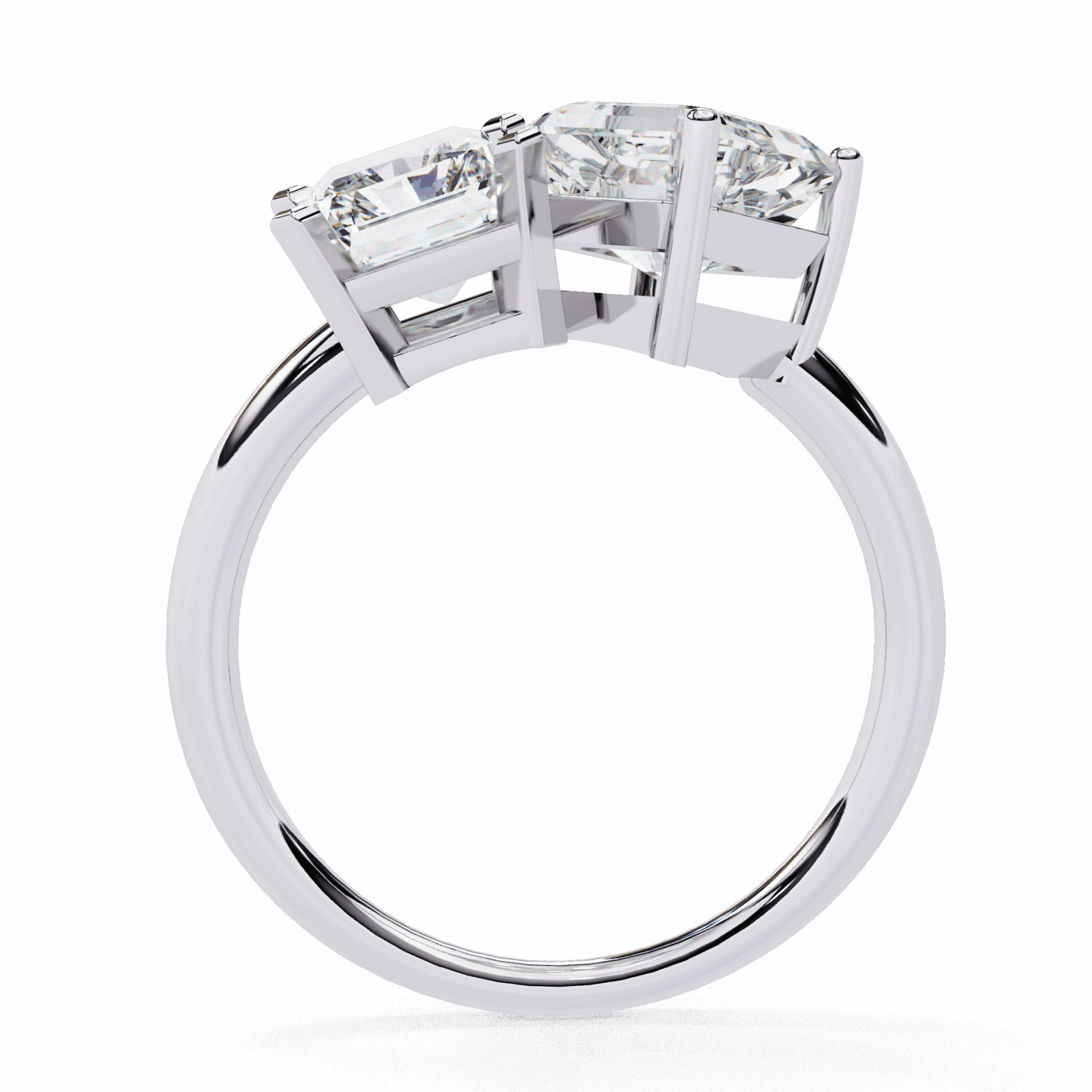 4.25 Carat Radiant and Emerald Toi et Moi Solitaire in Moissanite | House of Estara