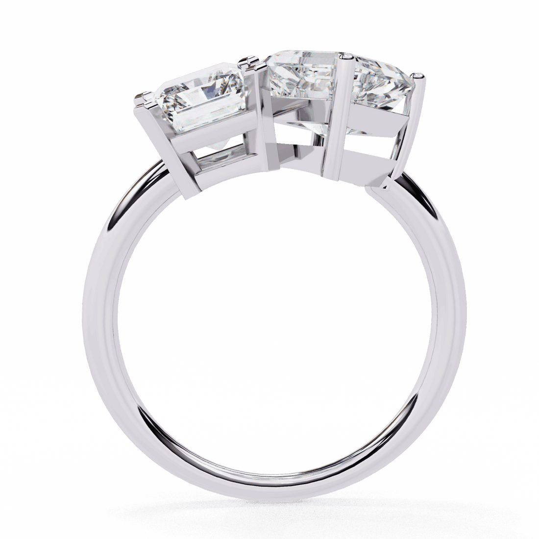 4.25 Carat Radiant and Emerald Toi et Moi Solitaire in Moissanite | House of Estara