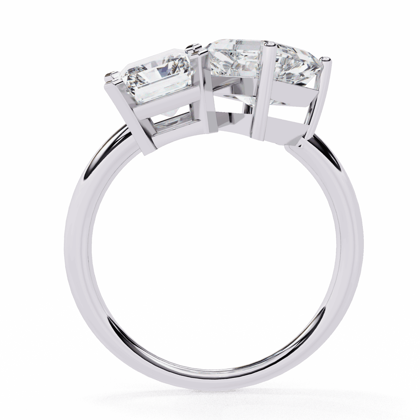 4.25 Carat Radiant and Emerald Toi et Moi Solitaire in Moissanite | House of Estara