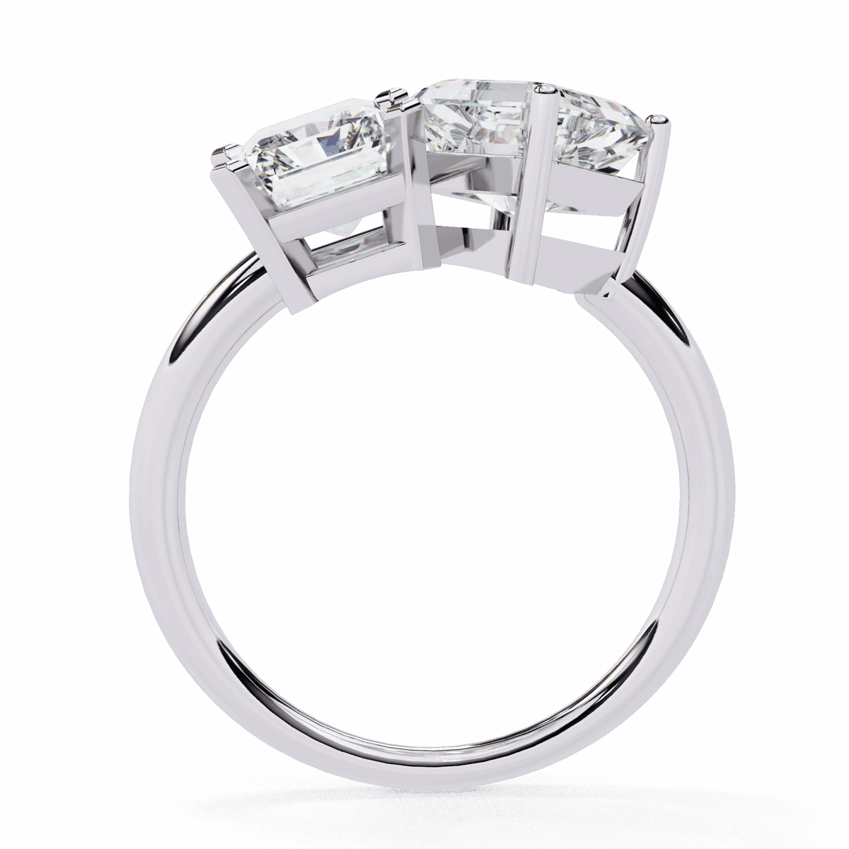 4.25 Carat Radiant and Emerald Toi et Moi Solitaire in Moissanite | House of Estara