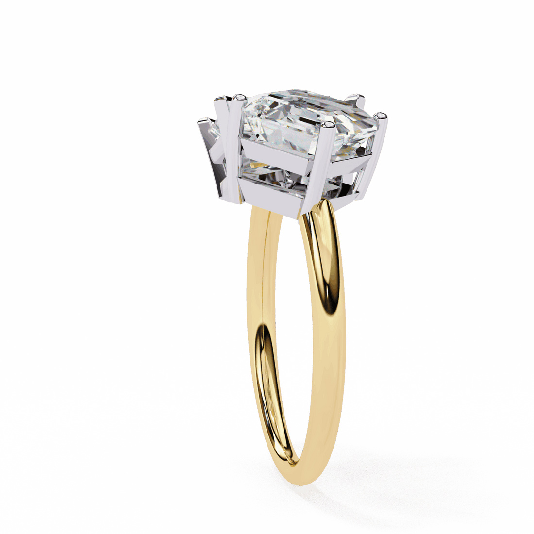 4.25 Carat Radiant and Emerald Toi et Moi Solitaire in Moissanite | House of Estara