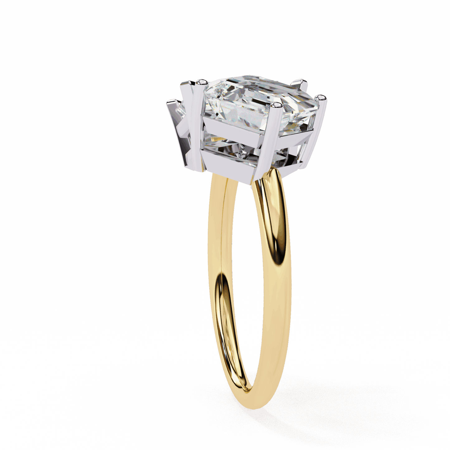 4.25 Carat Radiant and Emerald Toi et Moi Solitaire in Moissanite | House of Estara