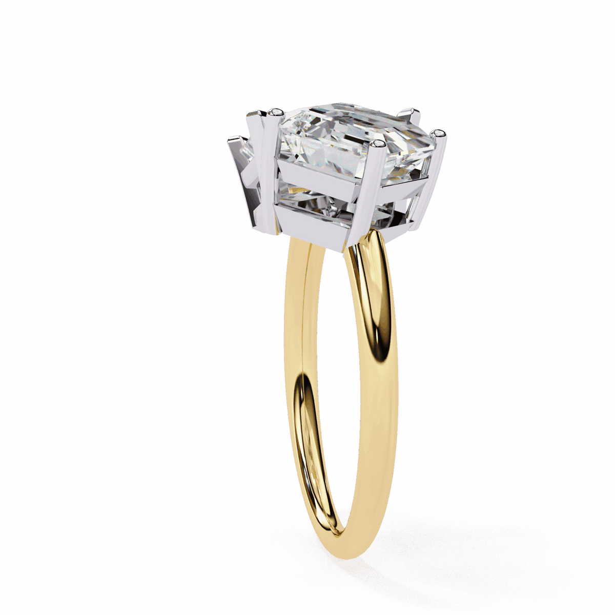 4.25 Carat Radiant and Emerald Toi et Moi Solitaire in Moissanite | House of Estara