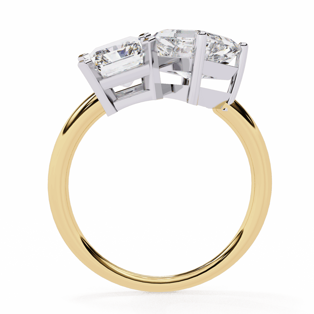 4.25 Carat Radiant and Emerald Toi et Moi Solitaire in Moissanite | House of Estara