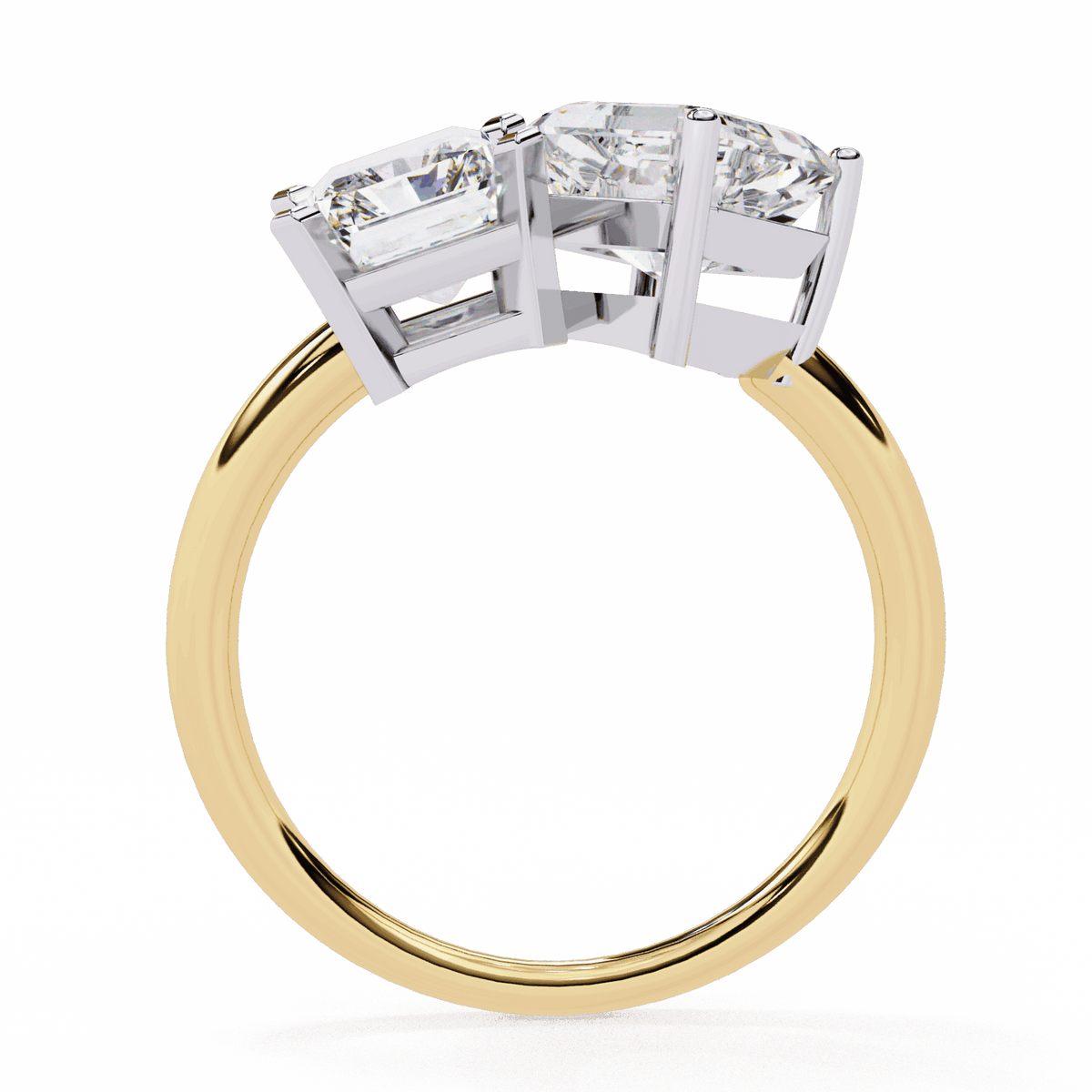4.25 Carat Radiant and Emerald Toi et Moi Solitaire in Moissanite | House of Estara