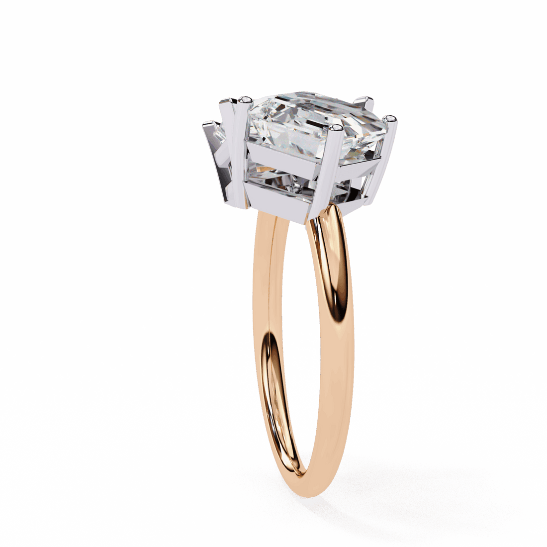 4.25 Carat Radiant and Emerald Toi et Moi Solitaire in Moissanite | House of Estara