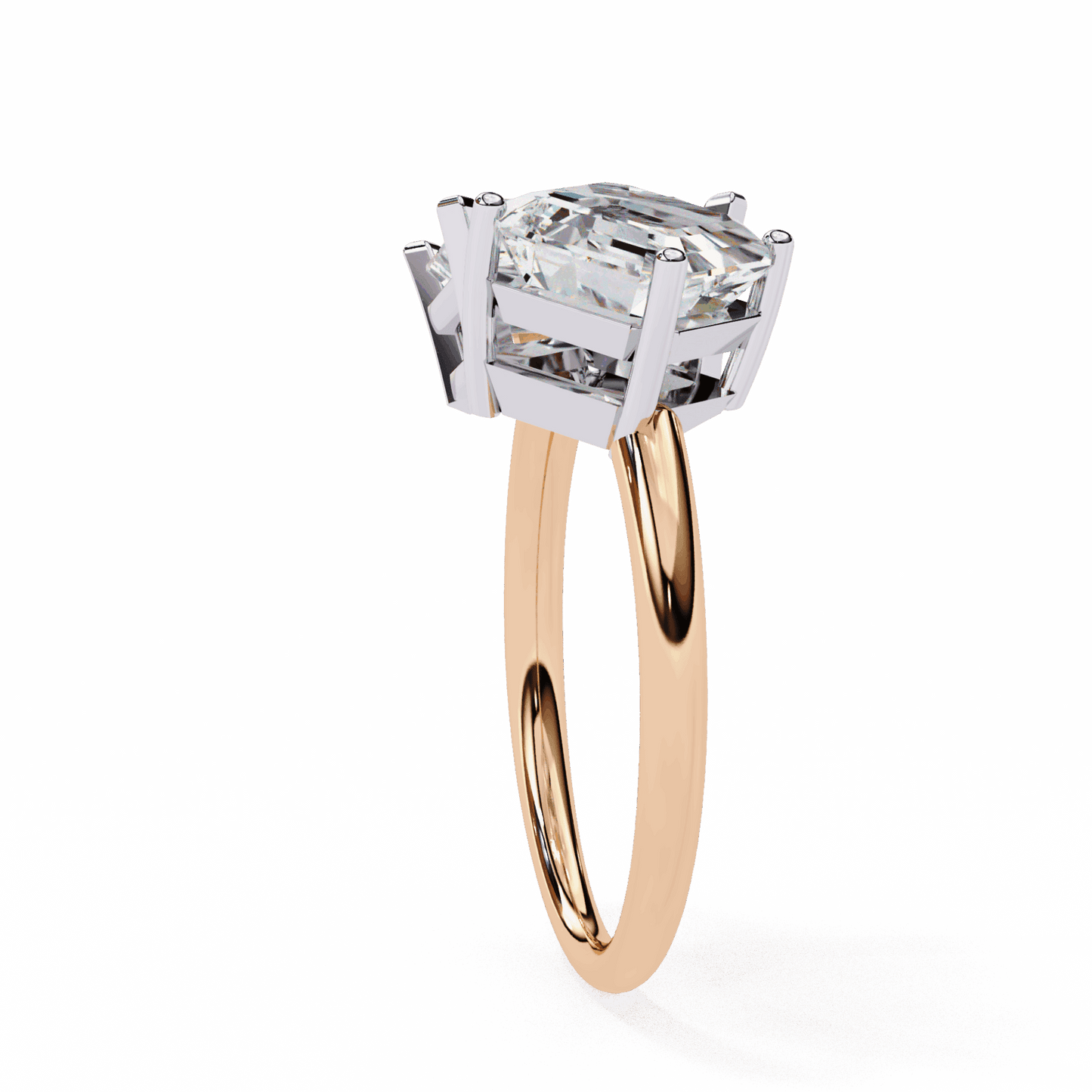 4.25 Carat Radiant and Emerald Toi et Moi Solitaire in Moissanite | House of Estara