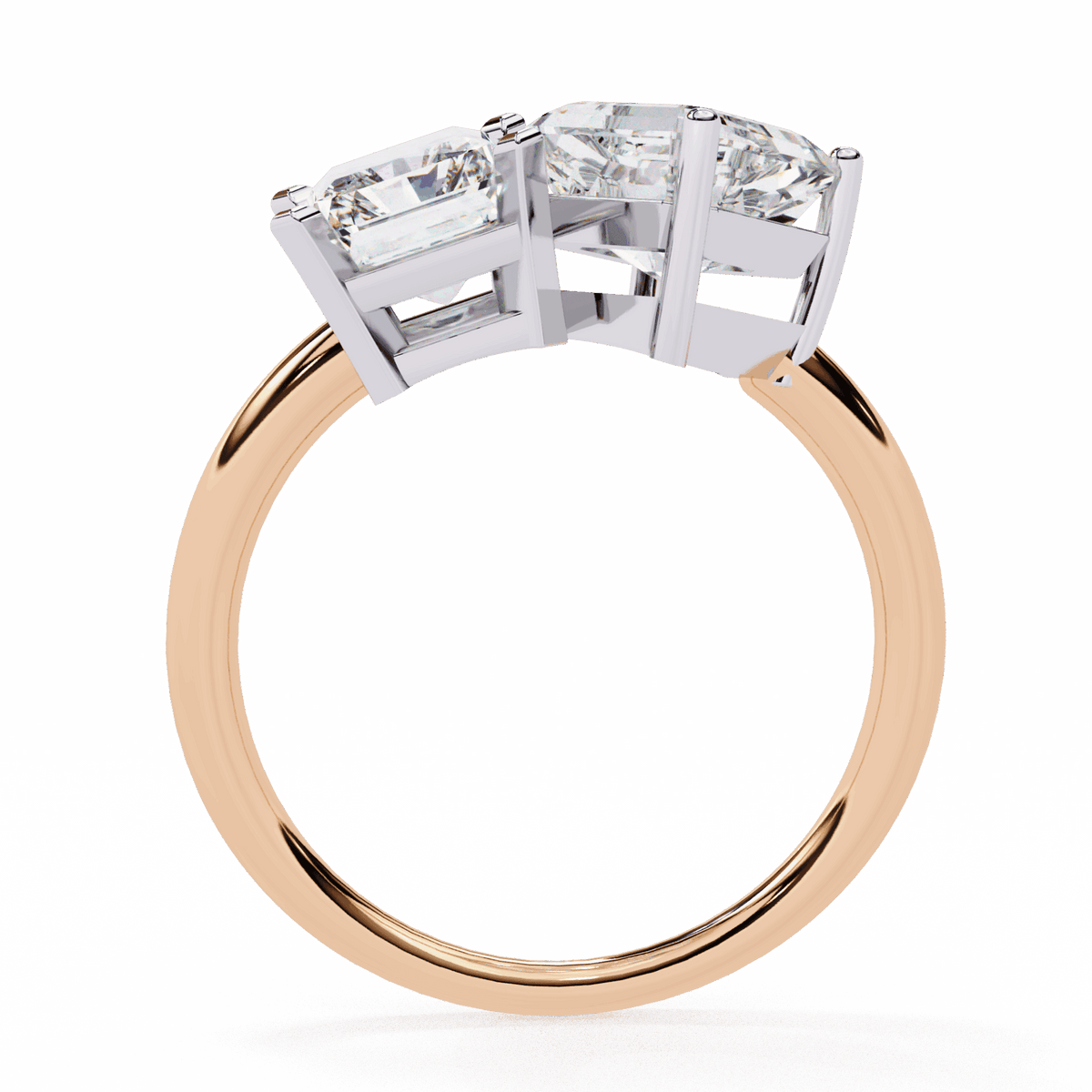 4.25 Carat Radiant and Emerald Toi et Moi Solitaire in Moissanite | House of Estara