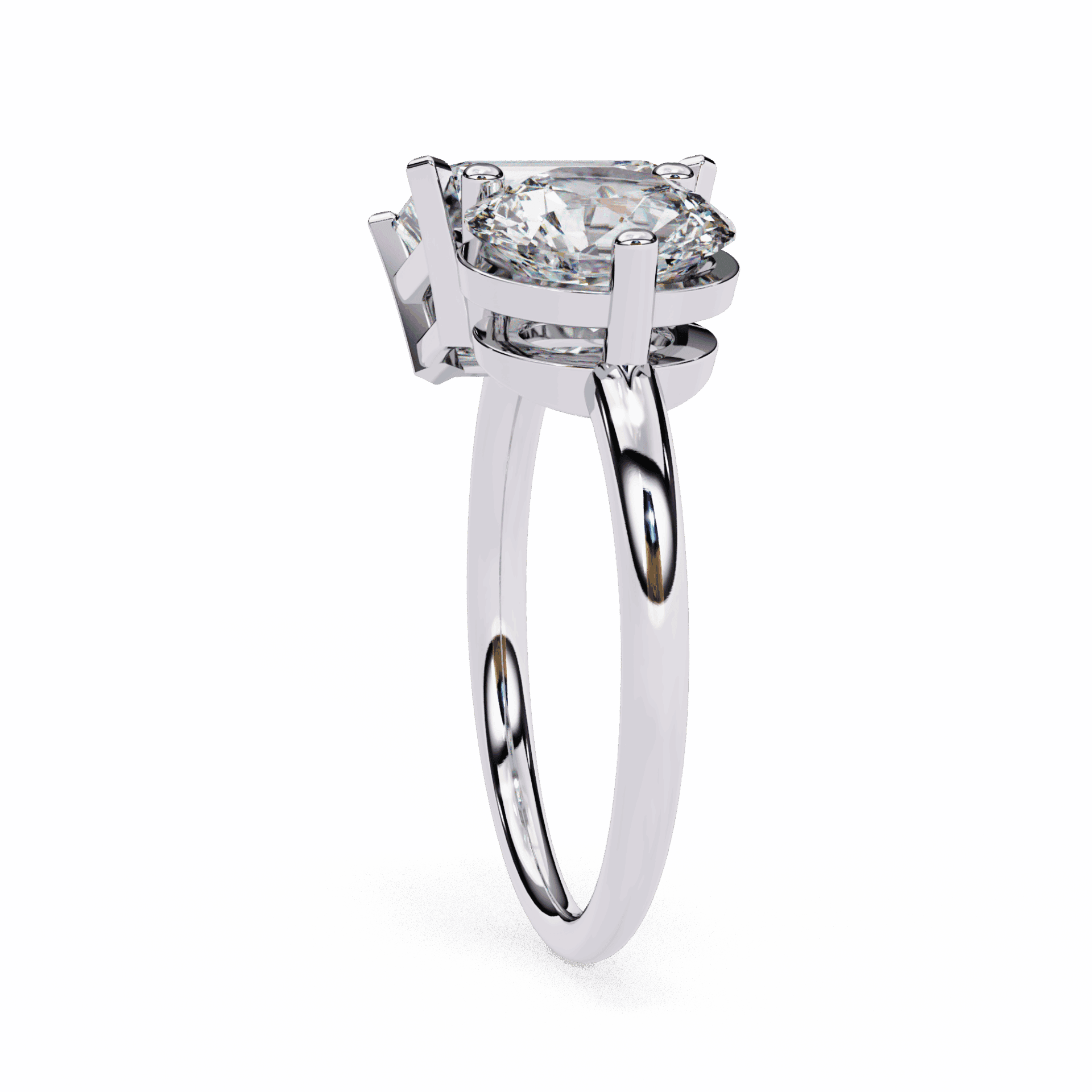 4 Carat Radiant and Round Toi et Moi Solitaire in Moissanite | House of Estara