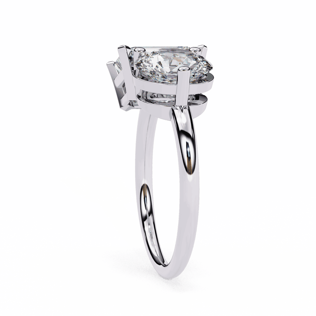 4 Carat Radiant and Round Toi et Moi Solitaire in Moissanite | House of Estara
