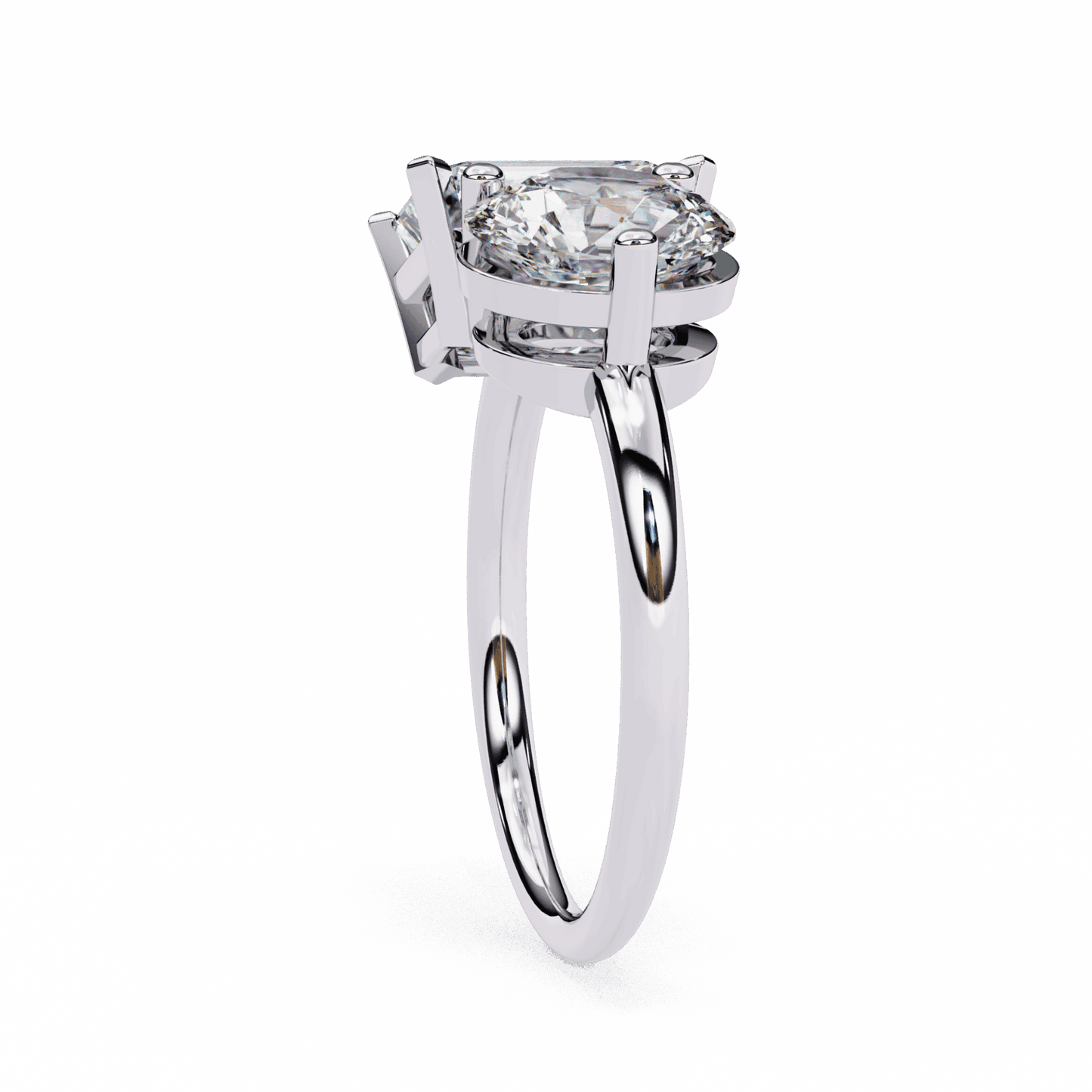 4 Carat Radiant and Round Toi et Moi Solitaire in Moissanite | House of Estara