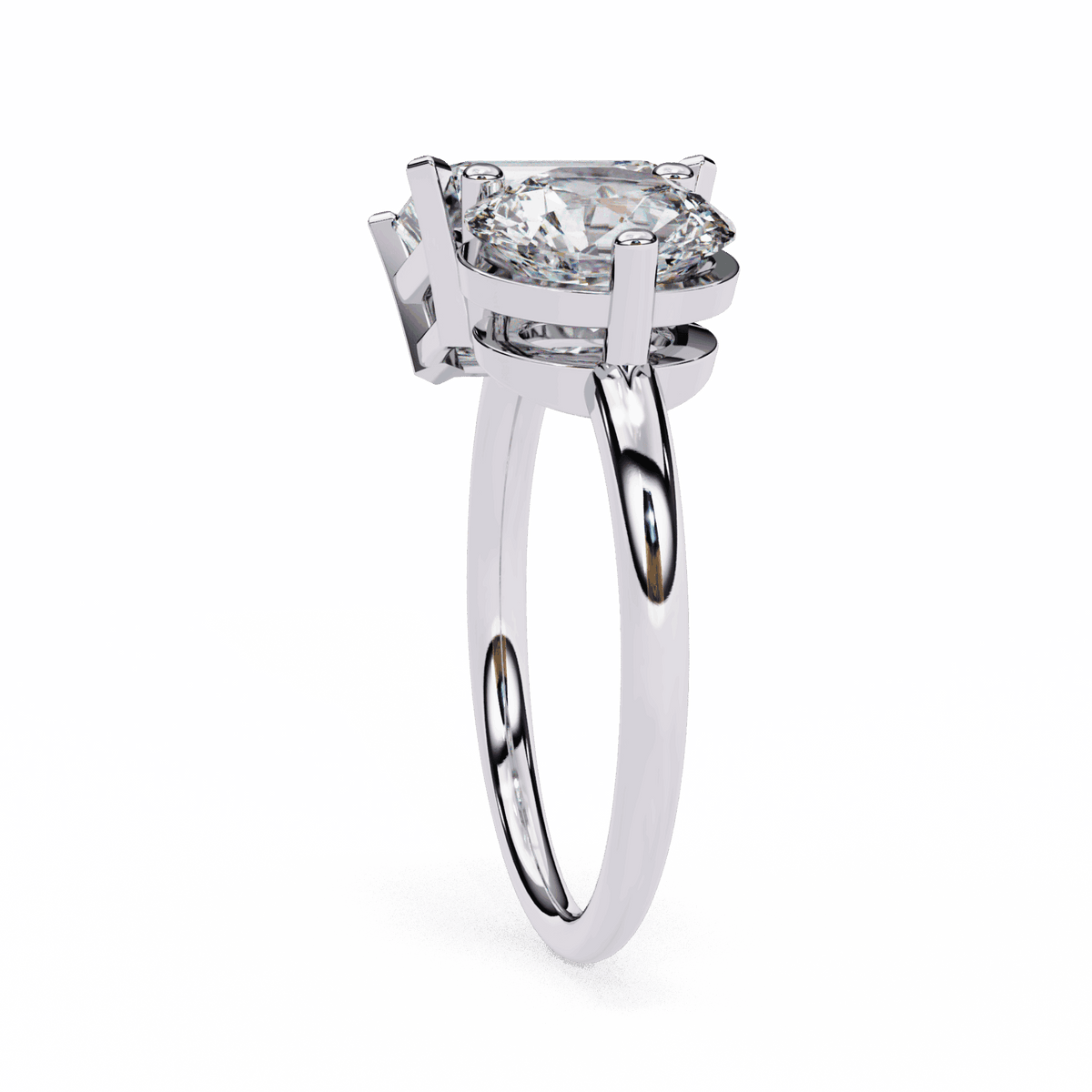 4 Carat Radiant and Round Toi et Moi Solitaire in Moissanite | House of Estara