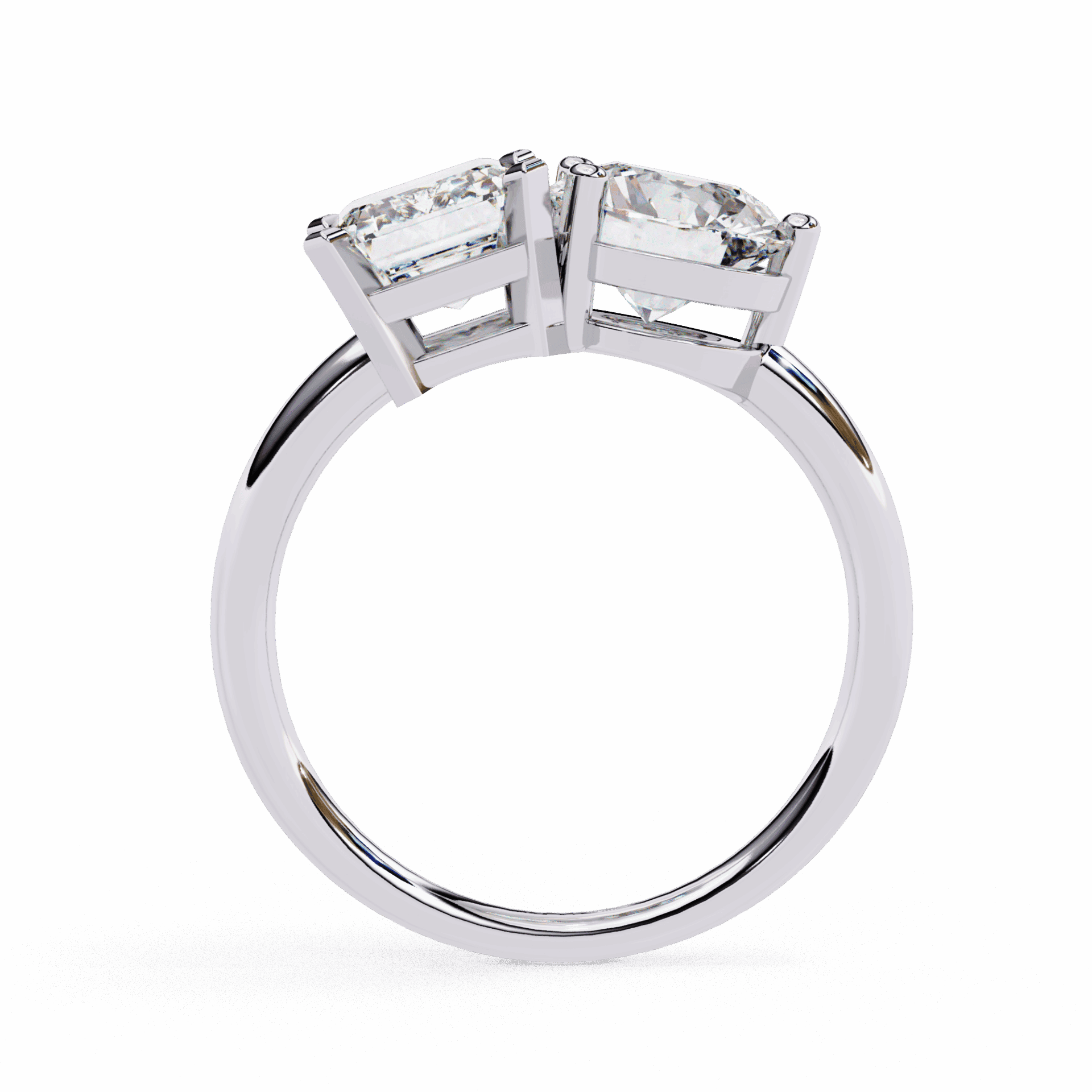 4 Carat Radiant and Round Toi et Moi Solitaire in Moissanite | House of Estara