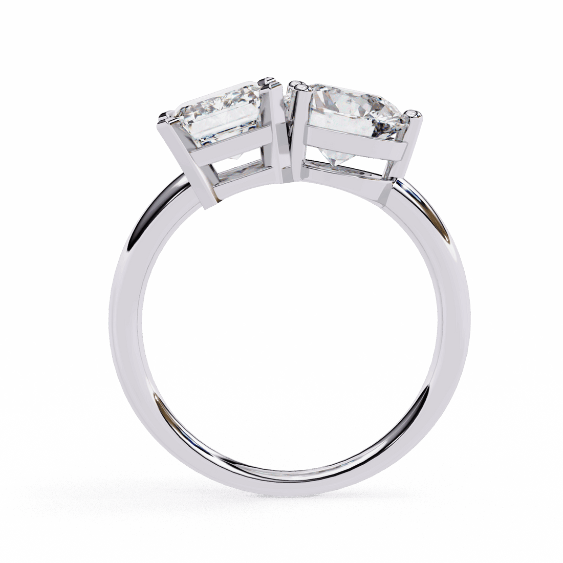 4 Carat Radiant and Round Toi et Moi Solitaire in Moissanite | House of Estara