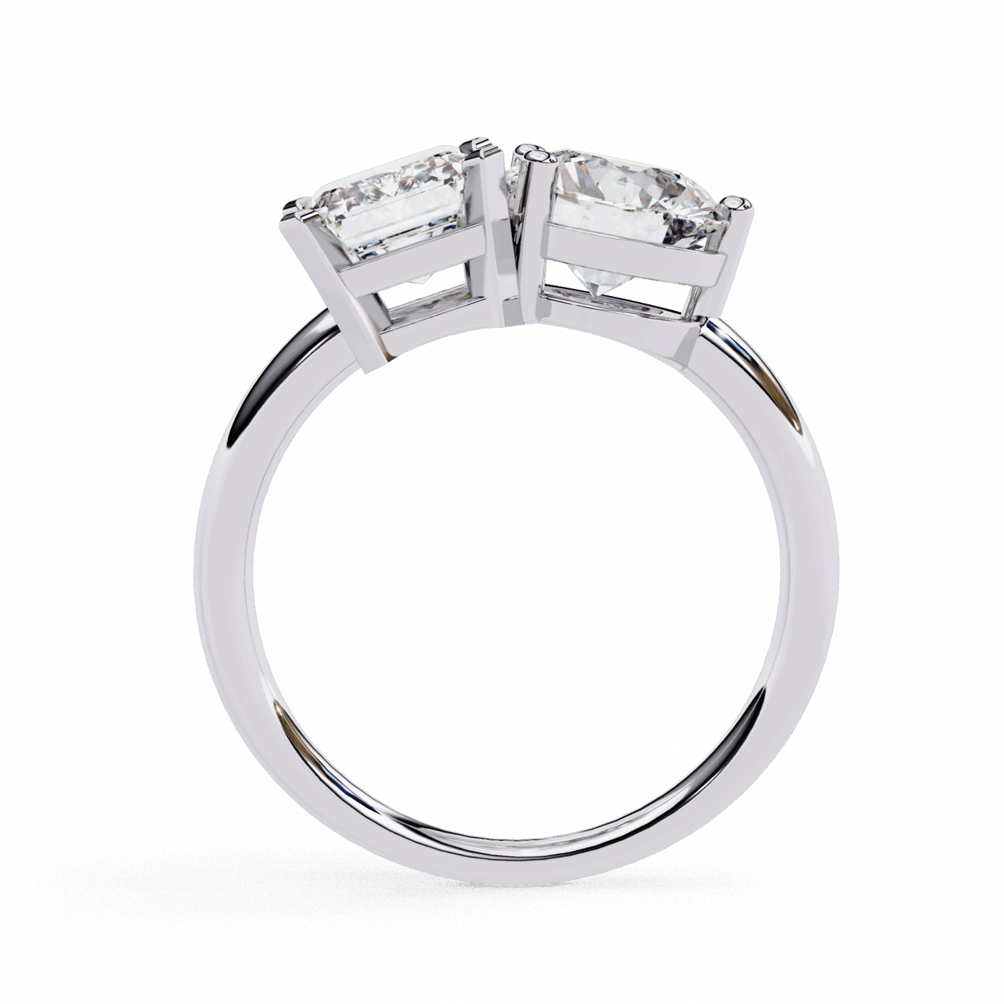 4 Carat Radiant and Round Toi et Moi Solitaire in Moissanite | House of Estara