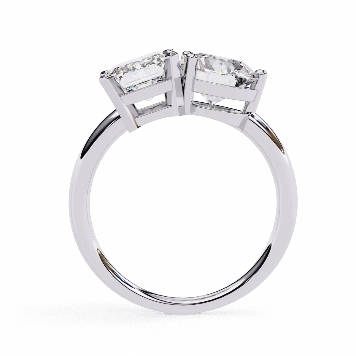 4 Carat Radiant and Round Toi et Moi Solitaire in Moissanite | House of Estara