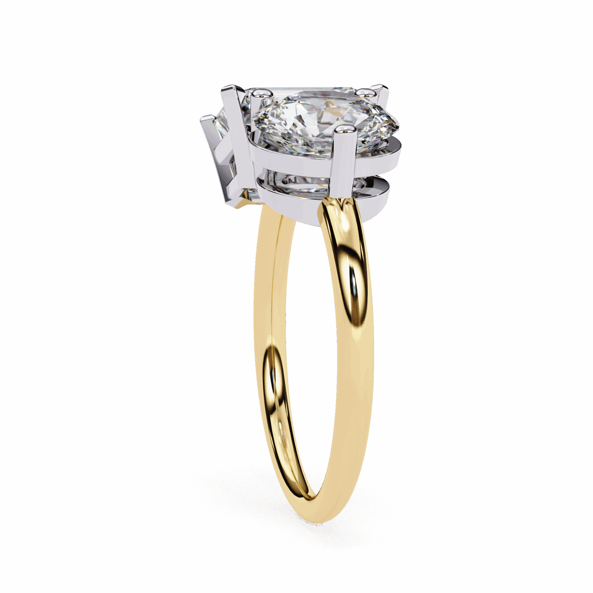 4 Carat Radiant and Round Toi et Moi Solitaire in Moissanite | House of Estara