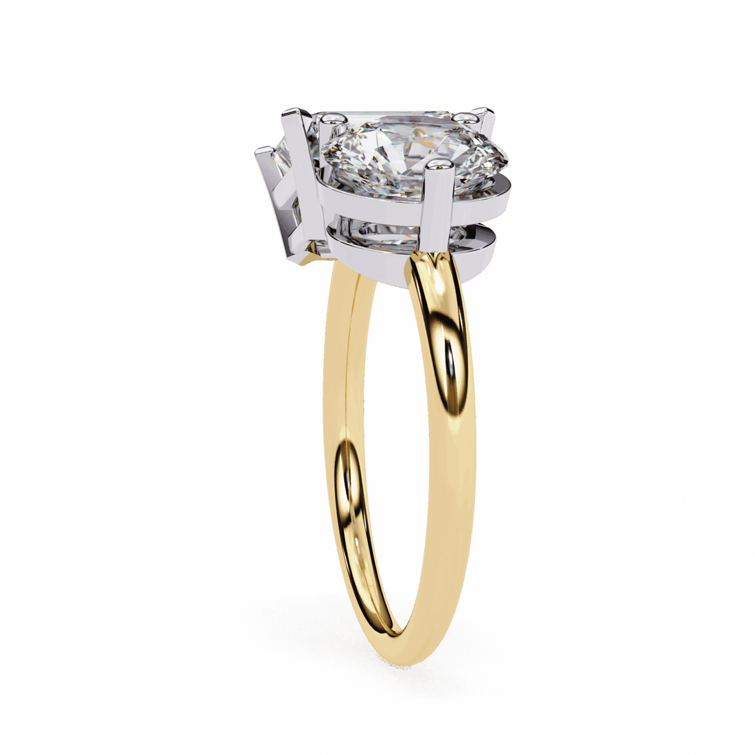 4 Carat Radiant and Round Toi et Moi Solitaire in Moissanite | House of Estara