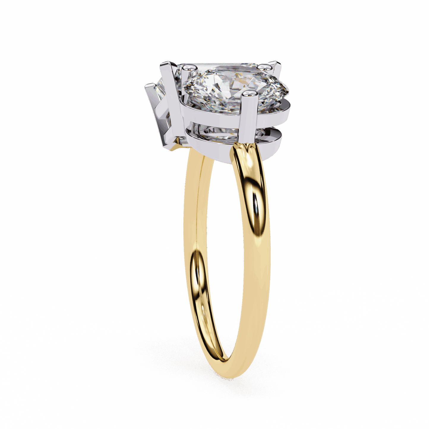 4 Carat Radiant and Round Toi et Moi Solitaire in Moissanite | House of Estara