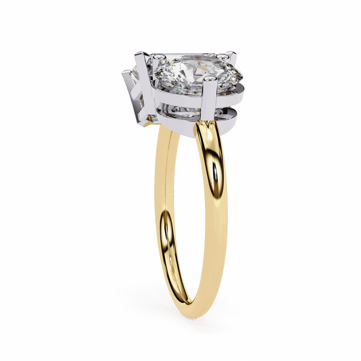 4 Carat Radiant and Round Toi et Moi Solitaire in Moissanite | House of Estara