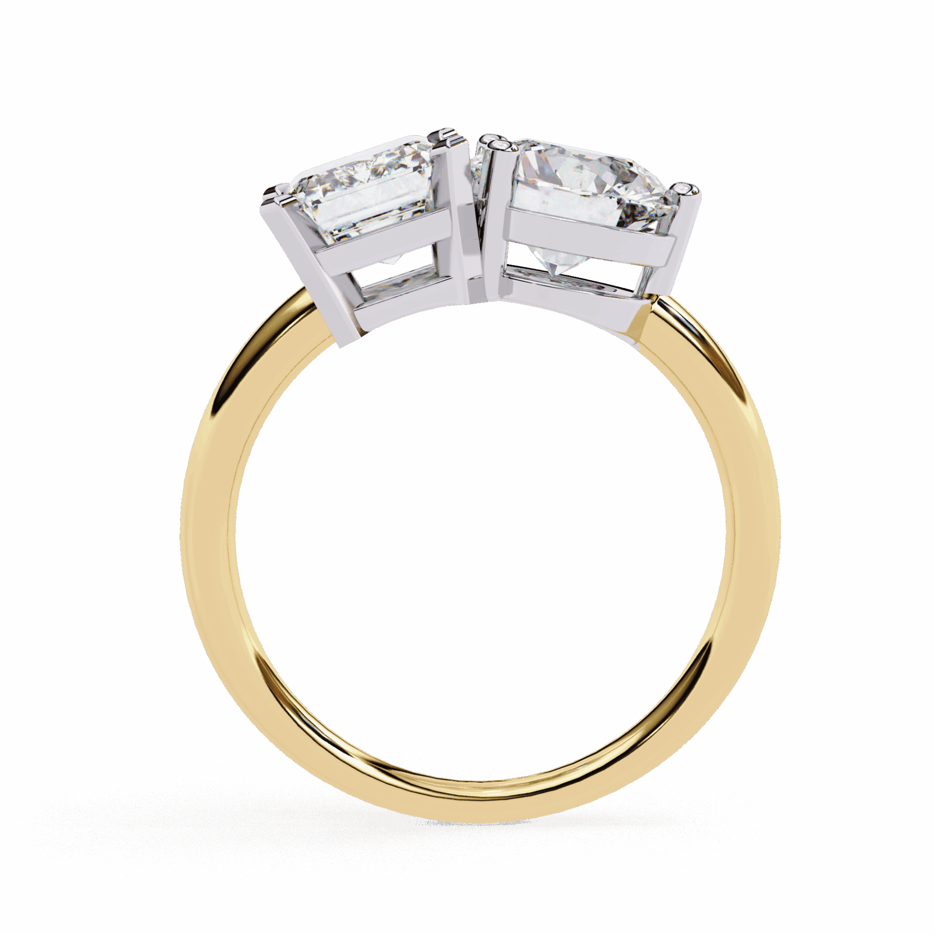 4 Carat Radiant and Round Toi et Moi Solitaire in Moissanite | House of Estara