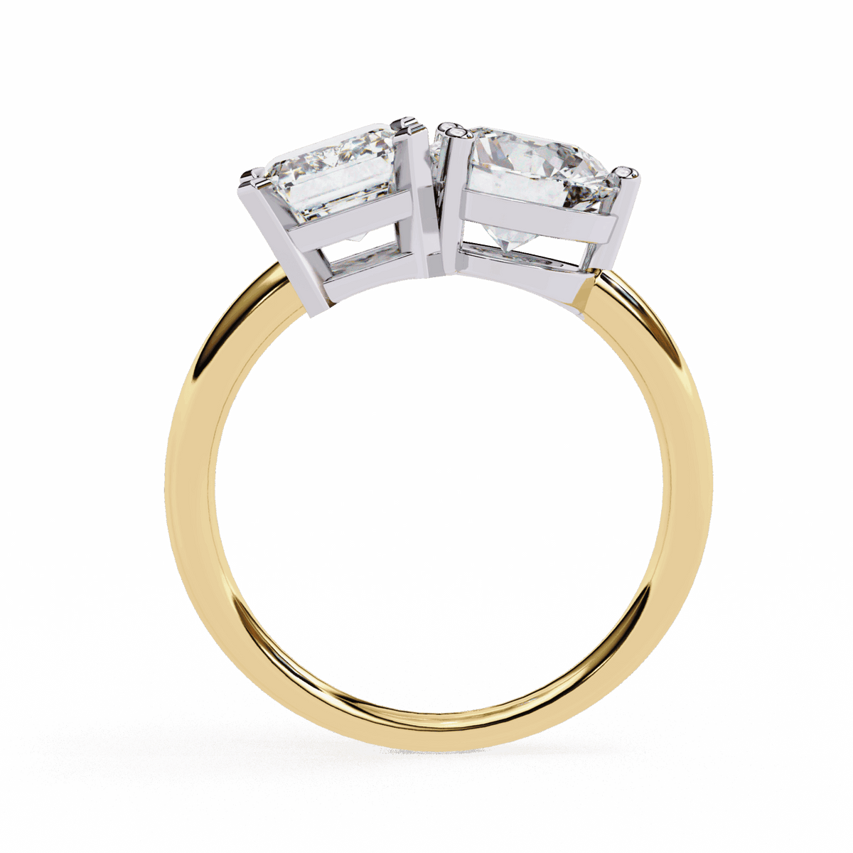 4 Carat Radiant and Round Toi et Moi Solitaire in Moissanite | House of Estara
