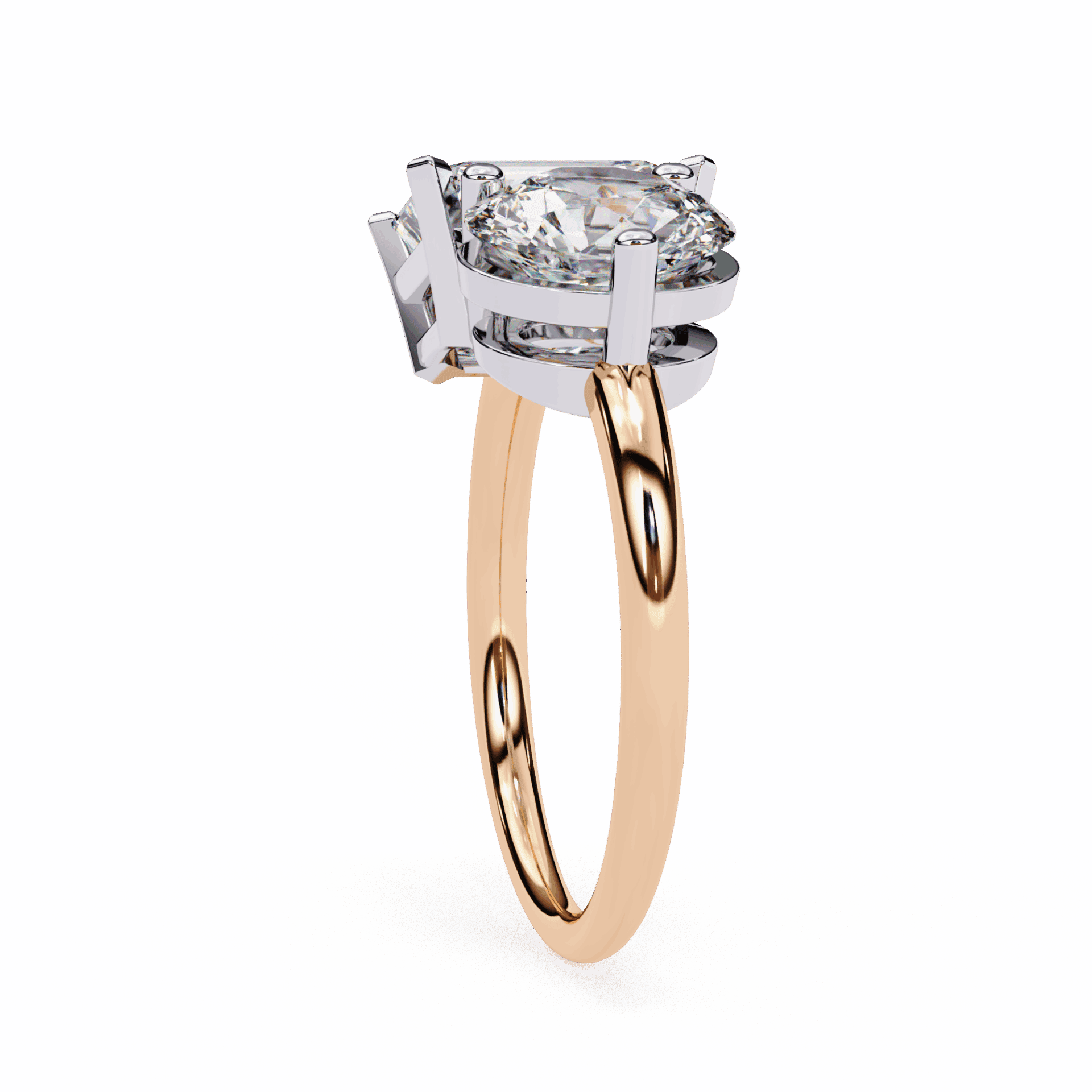 4 Carat Radiant and Round Toi et Moi Solitaire in Moissanite | House of Estara