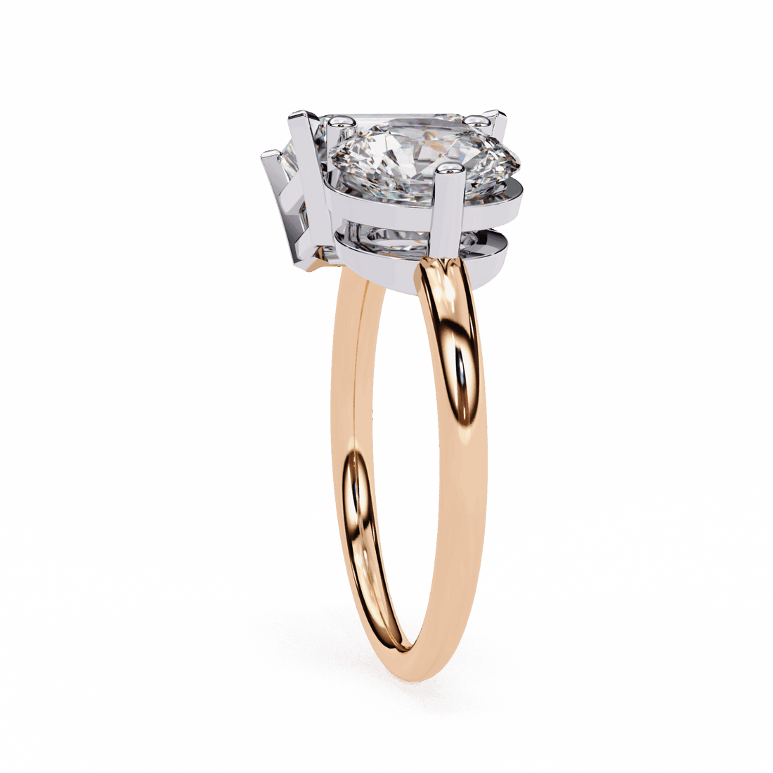 4 Carat Radiant and Round Toi et Moi Solitaire in Moissanite | House of Estara