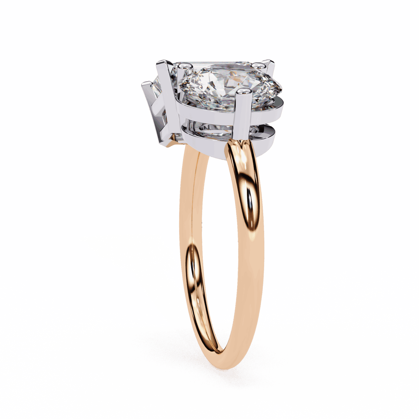 4 Carat Radiant and Round Toi et Moi Solitaire in Moissanite | House of Estara