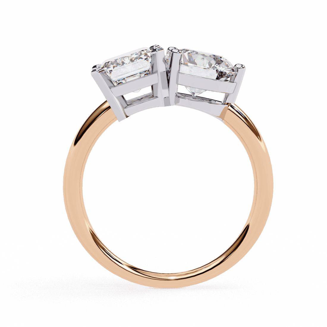4 Carat Radiant and Round Toi et Moi Solitaire in Moissanite | House of Estara