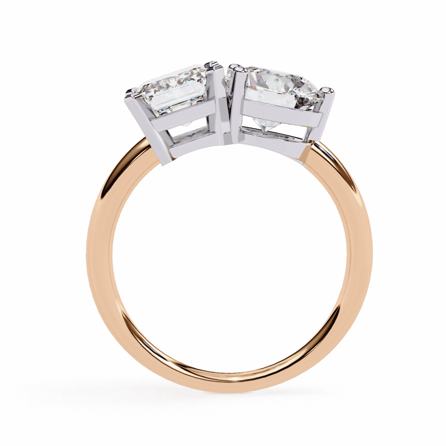 4 Carat Radiant and Round Toi et Moi Solitaire in Moissanite | House of Estara