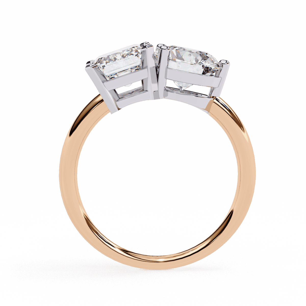 4 Carat Radiant and Round Toi et Moi Solitaire in Moissanite | House of Estara