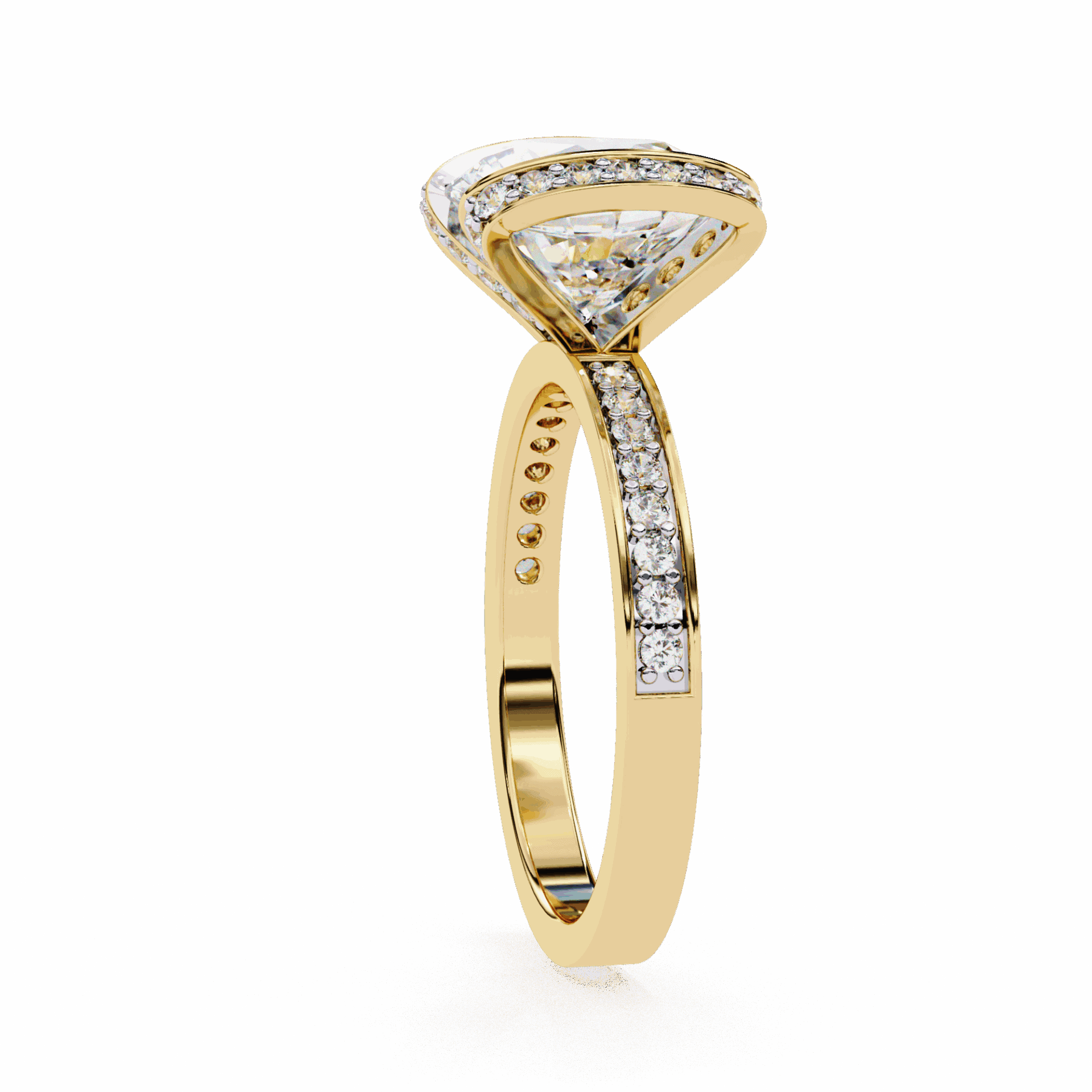 3.25 Carat Round Hidden Halo Solitaire Ring in Moissanite | House of Estara