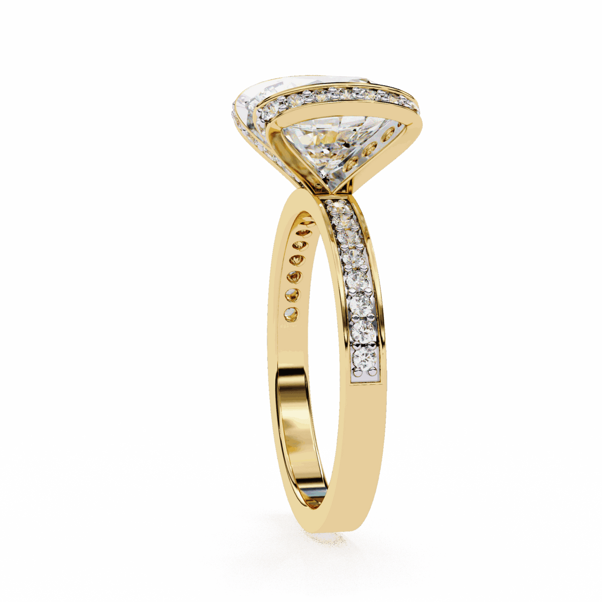 3.25 Carat Round Hidden Halo Solitaire Ring in Moissanite | House of Estara
