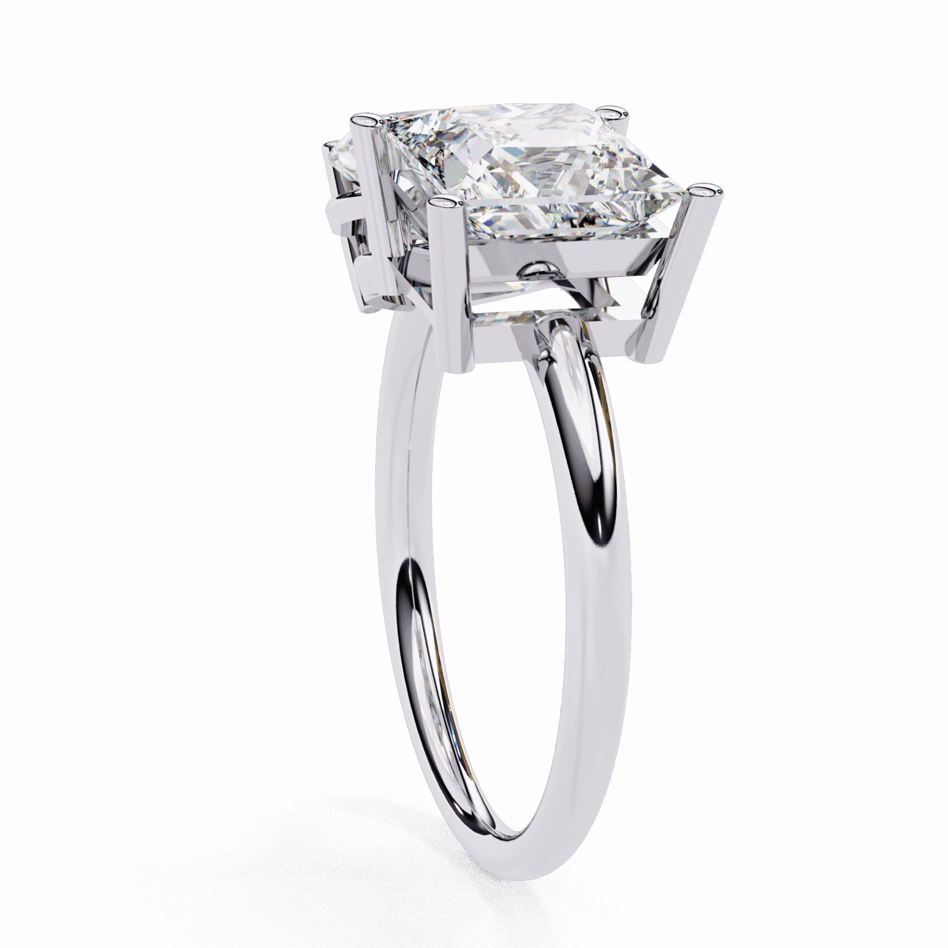 4.25 Carat Pear and Princess Toi et Moi Solitaire in Moissanite | House of Estara