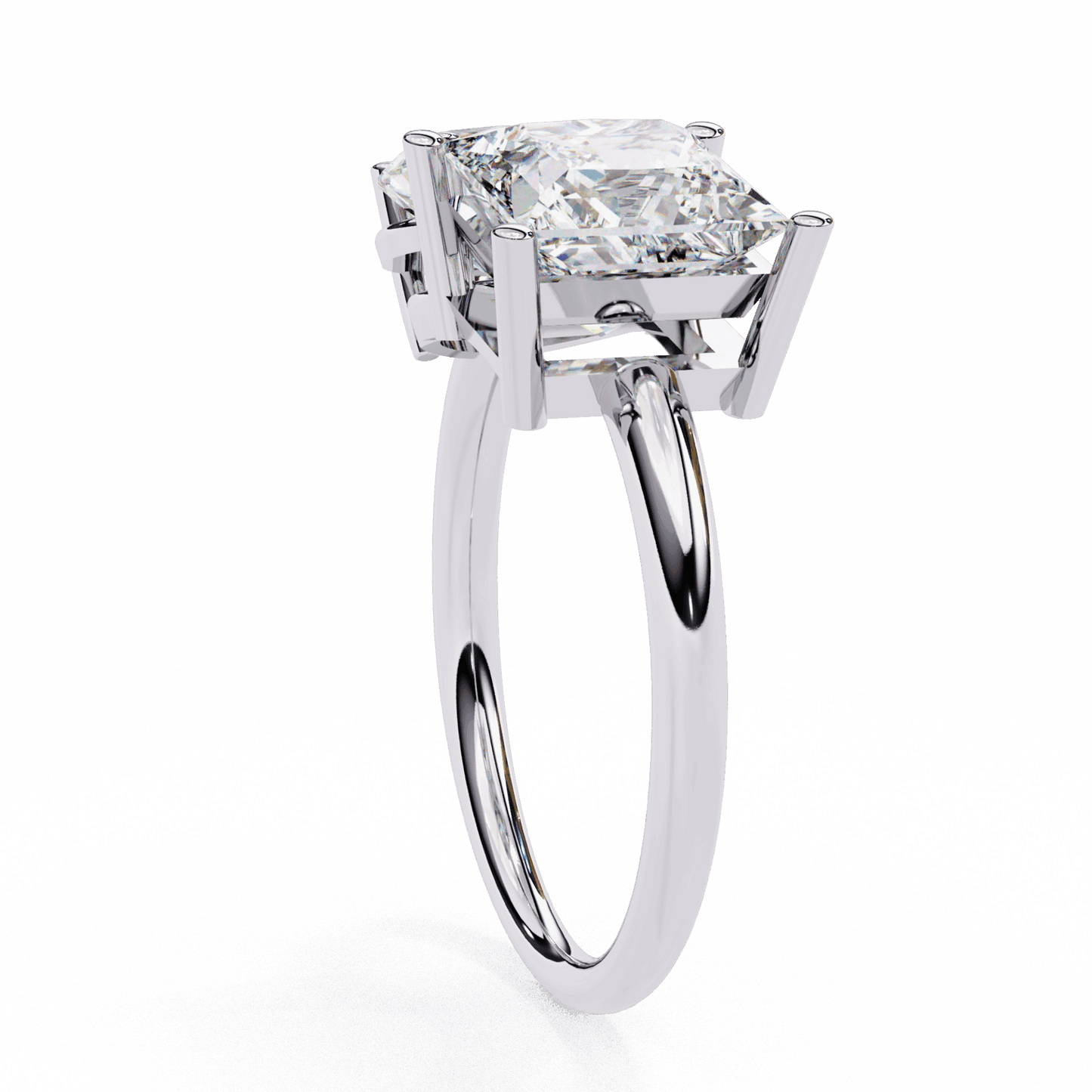 4.25 Carat Pear and Princess Toi et Moi Solitaire in Moissanite | House of Estara
