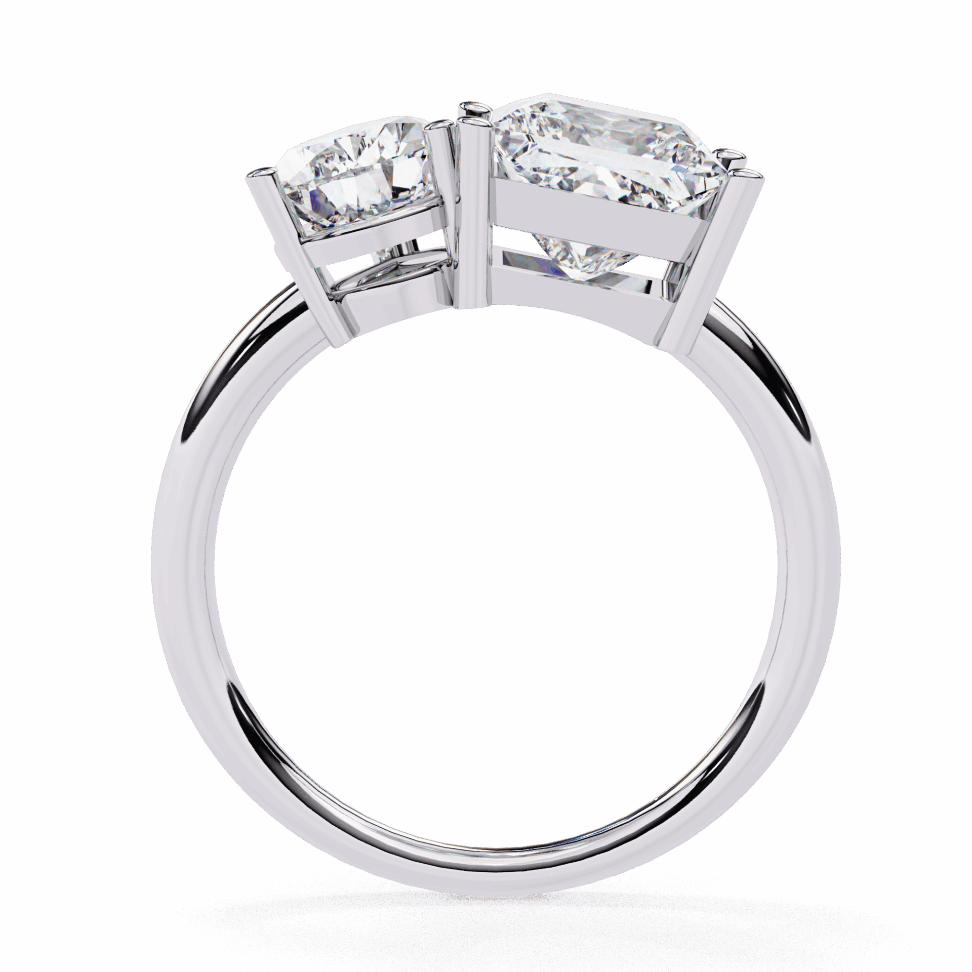 4.25 Carat Pear and Princess Toi et Moi Solitaire in Moissanite | House of Estara