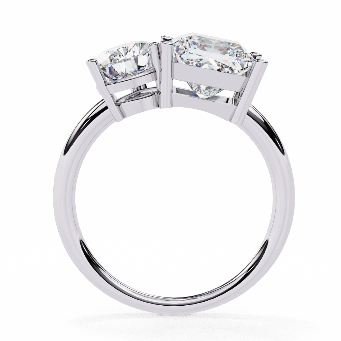 4.25 Carat Pear and Princess Toi et Moi Solitaire in Moissanite | House of Estara