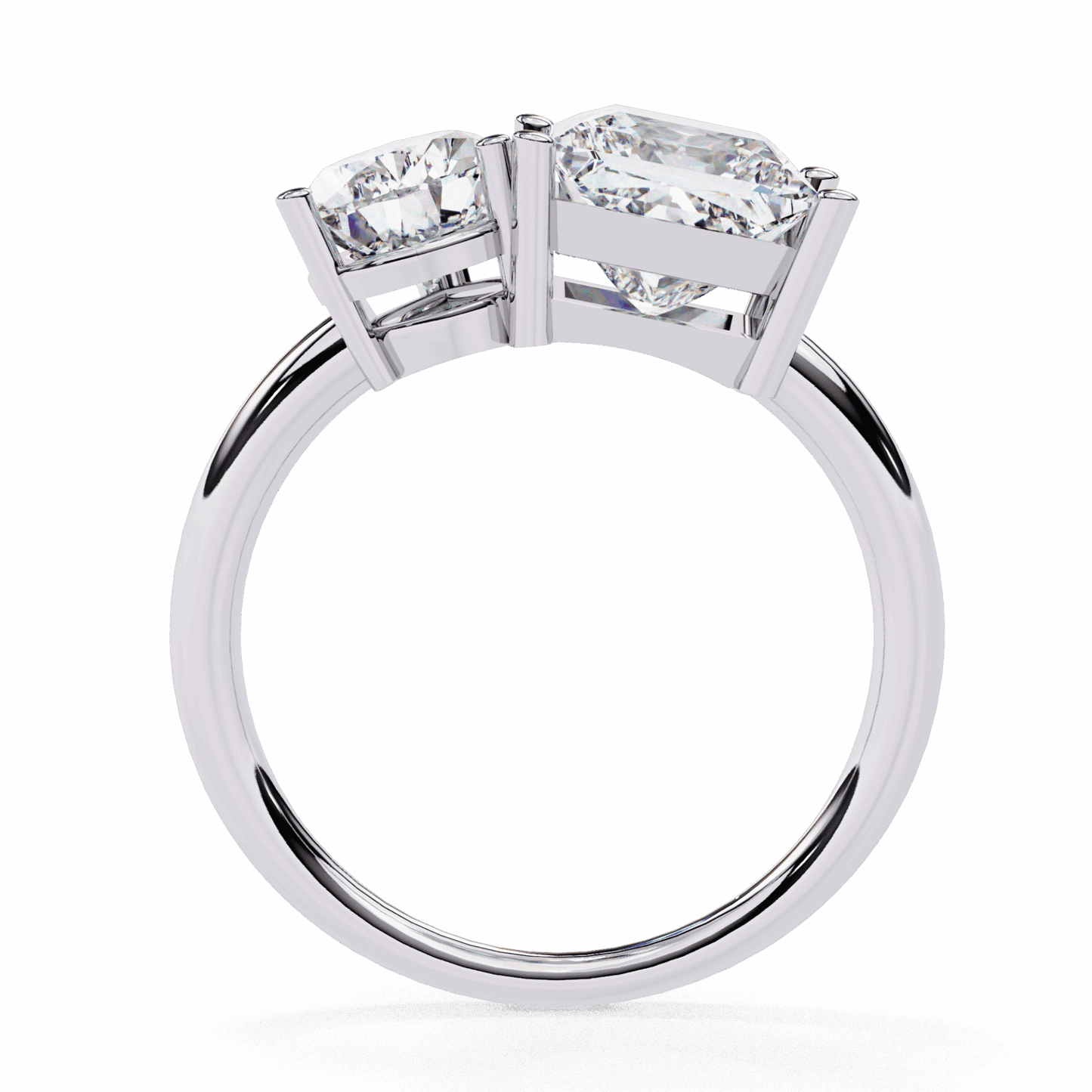 4.25 Carat Pear and Princess Toi et Moi Solitaire in Moissanite | House of Estara