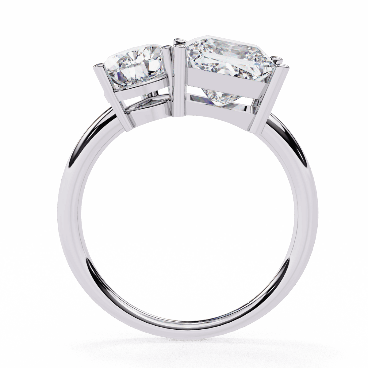 4.25 Carat Pear and Princess Toi et Moi Solitaire in Moissanite | House of Estara
