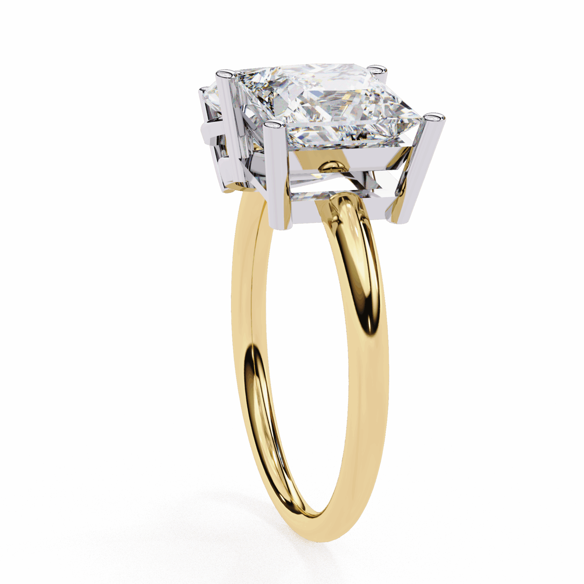 4.25 Carat Pear and Princess Toi et Moi Solitaire in Moissanite | House of Estara
