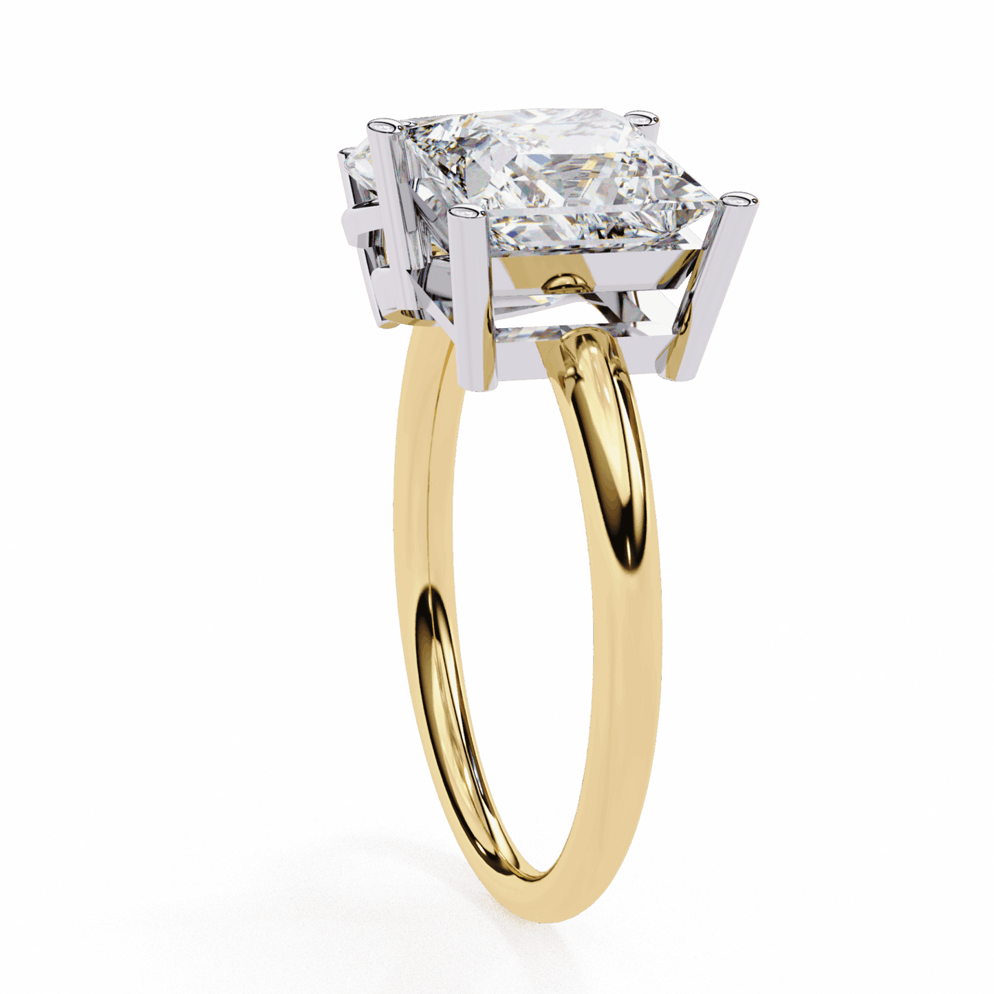 4.25 Carat Pear and Princess Toi et Moi Solitaire in Moissanite | House of Estara