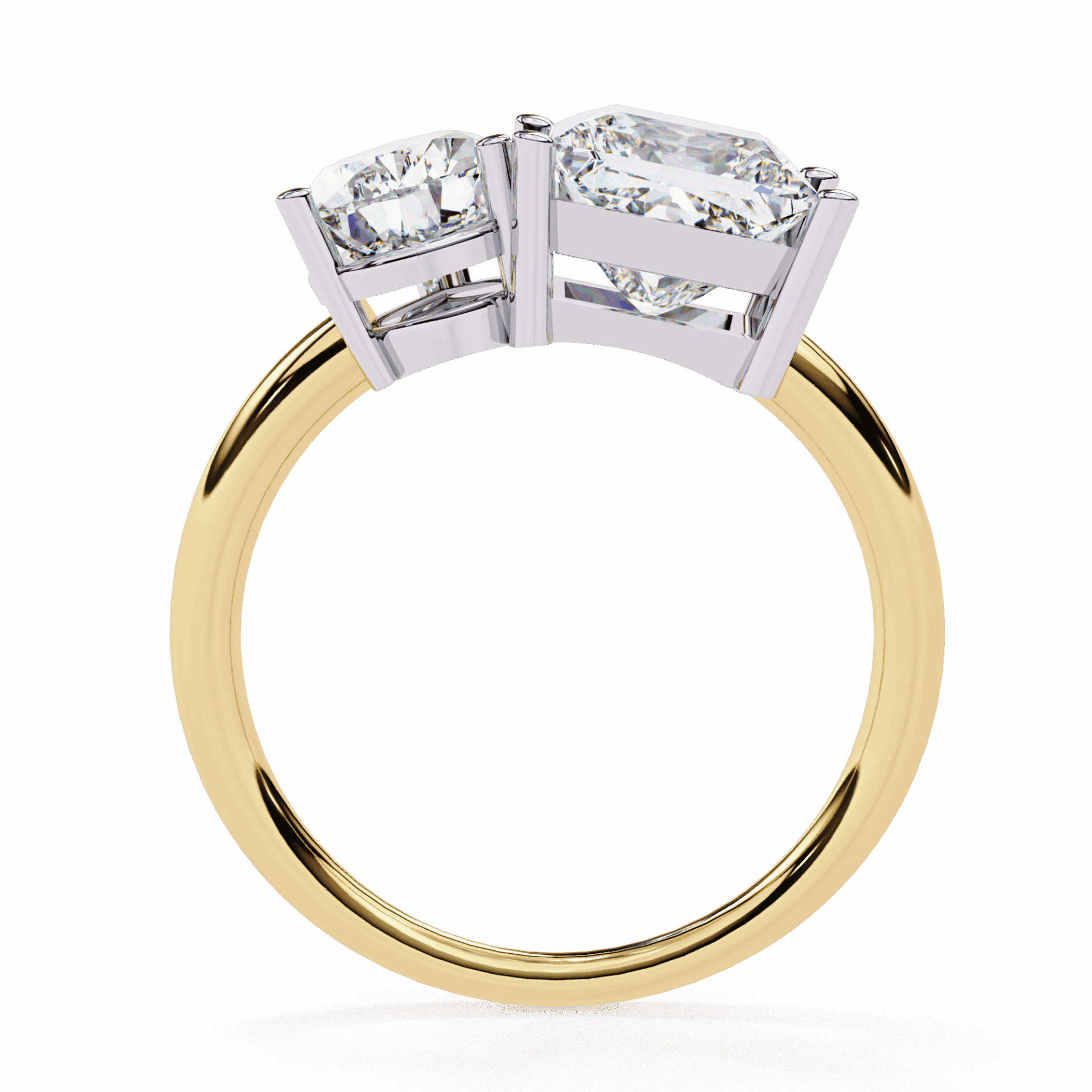 4.25 Carat Pear and Princess Toi et Moi Solitaire in Moissanite | House of Estara
