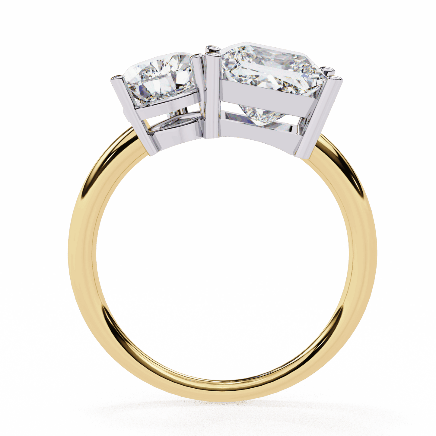 4.25 Carat Pear and Princess Toi et Moi Solitaire in Moissanite | House of Estara
