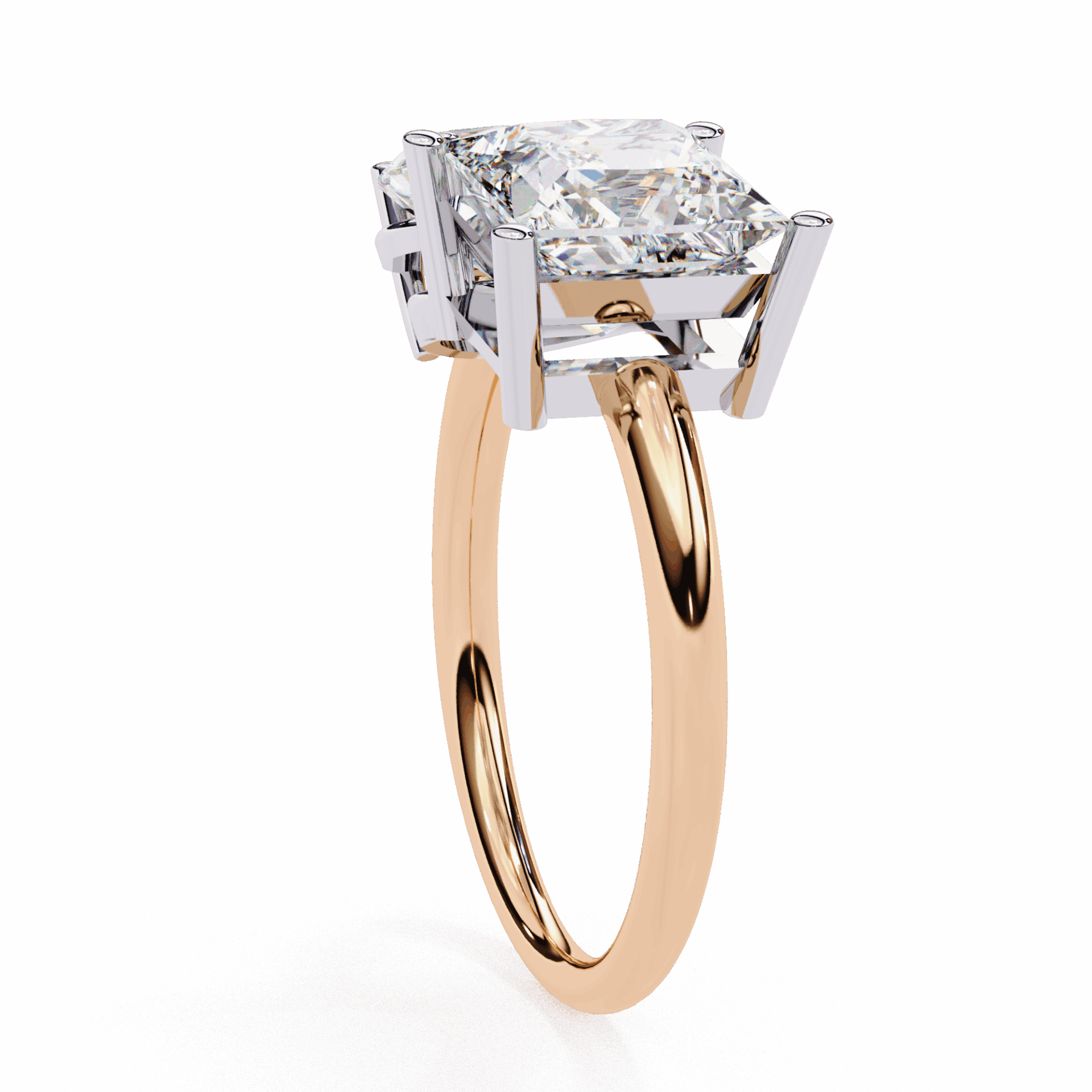 4.25 Carat Pear and Princess Toi et Moi Solitaire in Moissanite | House of Estara