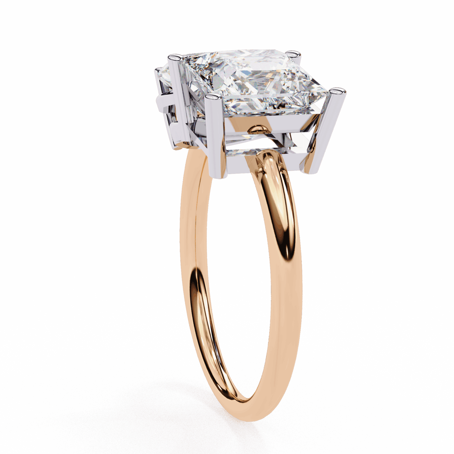 4.25 Carat Pear and Princess Toi et Moi Solitaire in Moissanite | House of Estara