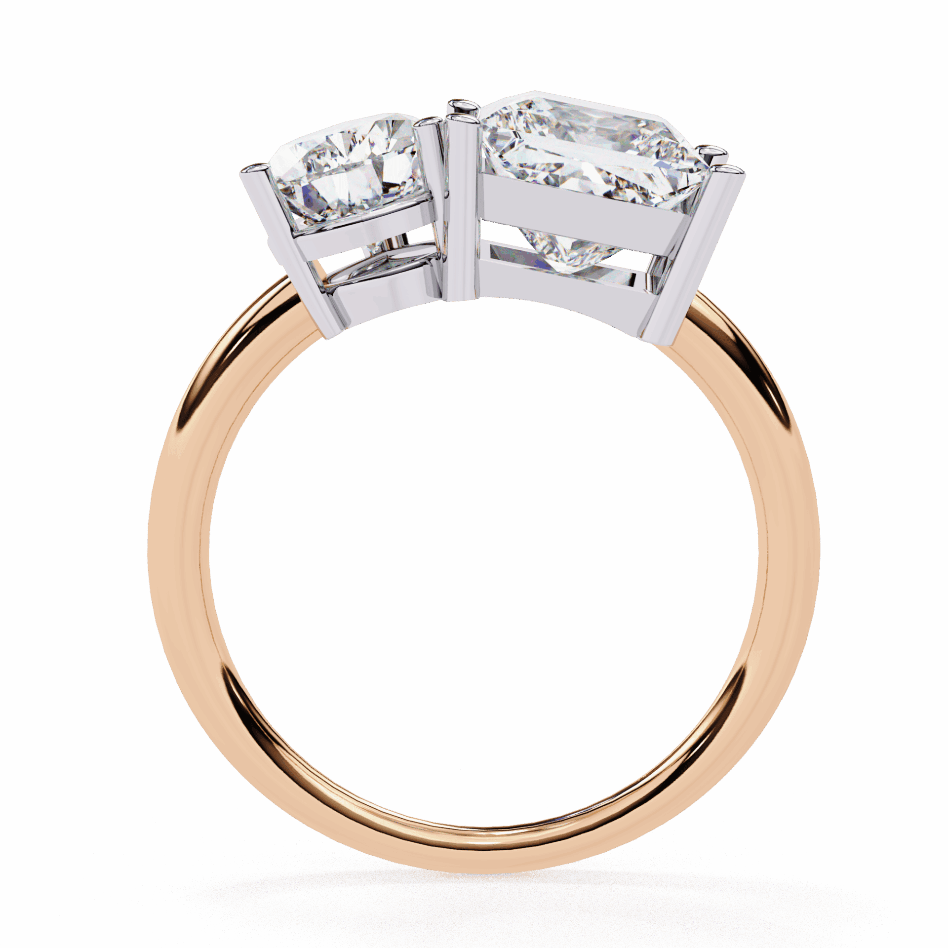 4.25 Carat Pear and Princess Toi et Moi Solitaire in Moissanite | House of Estara