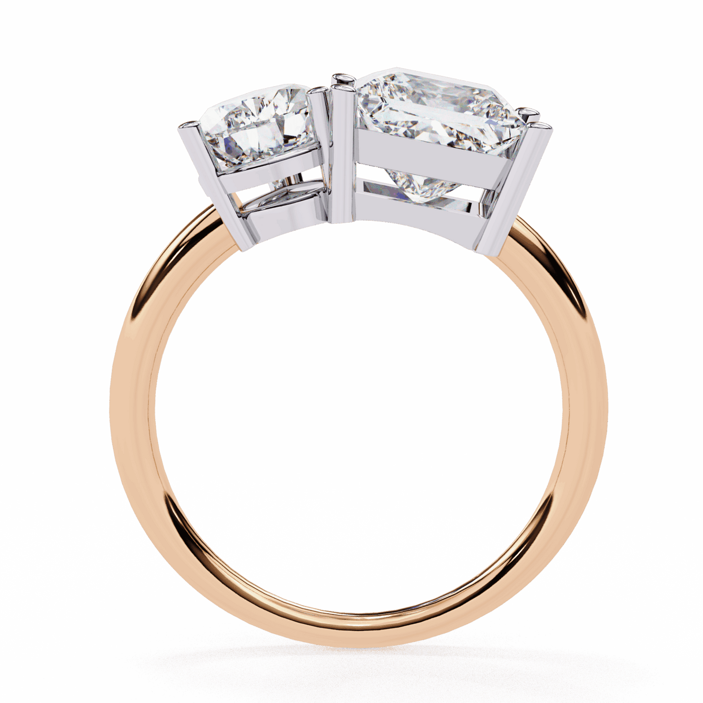 4.25 Carat Pear and Princess Toi et Moi Solitaire in Moissanite | House of Estara