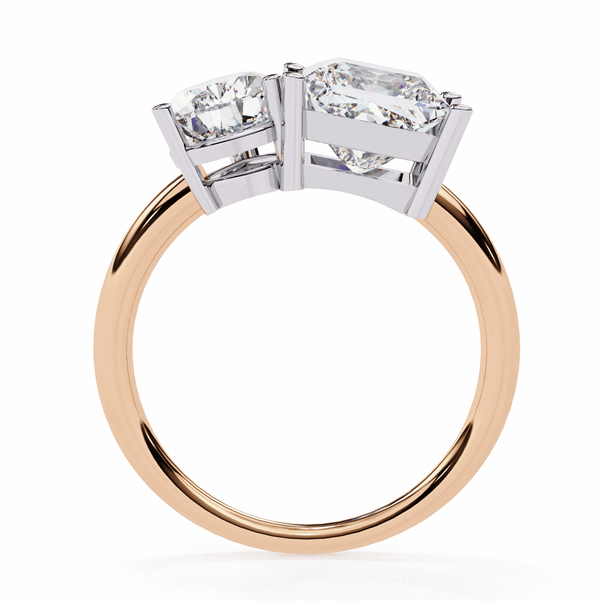 4.25 Carat Pear and Princess Toi et Moi Solitaire in Moissanite | House of Estara